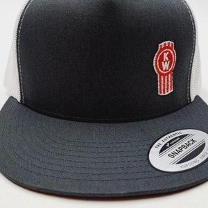 KW Bug Embroidered Retro Kenworth Flat Bill Trucker Mesh Snapback Hat Cap Semi